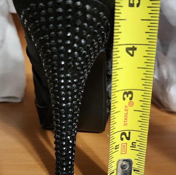 Vintage Bootie Peep-Toe, Black Rhinestone by Atmosphere, Rare, SZ US8/UK6/EU39 - Picture 5 of 17